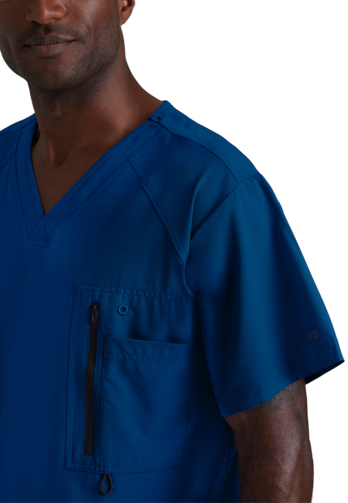 Men's V-Neck Zip Pockets Amplify Scrub Top