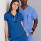 Men's V-Neck Zip Pockets Amplify Scrub Top