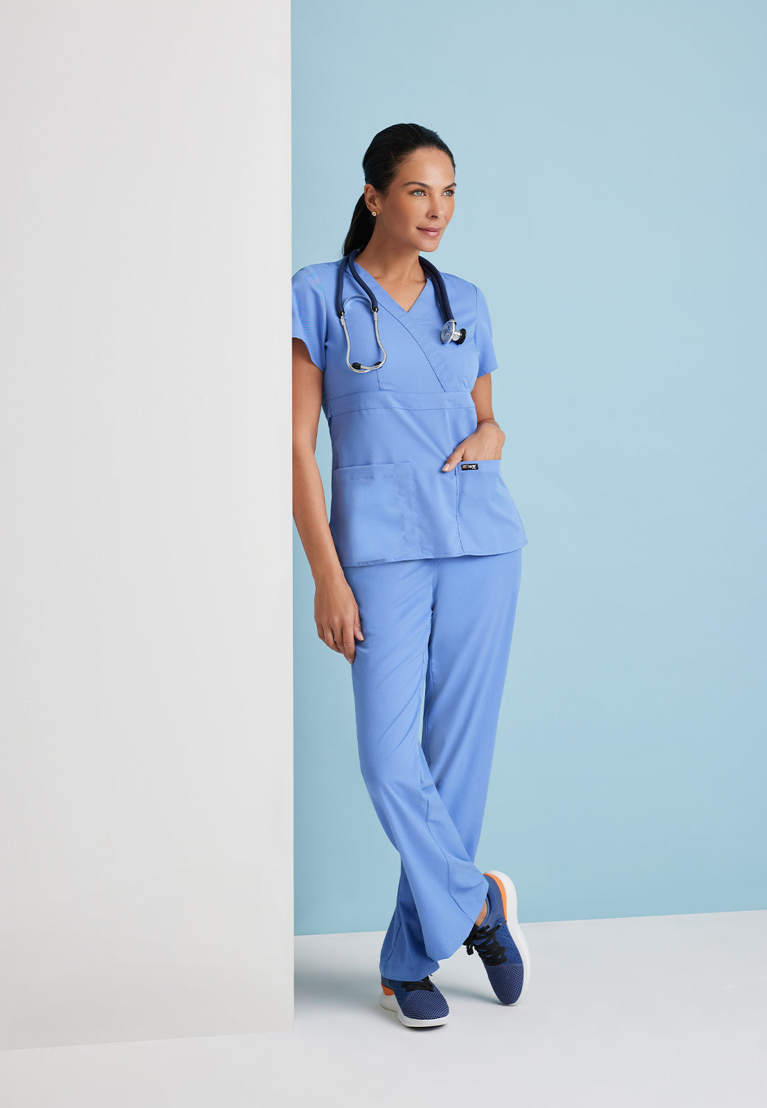 Women's Mock Wrap Riley Scrub Top