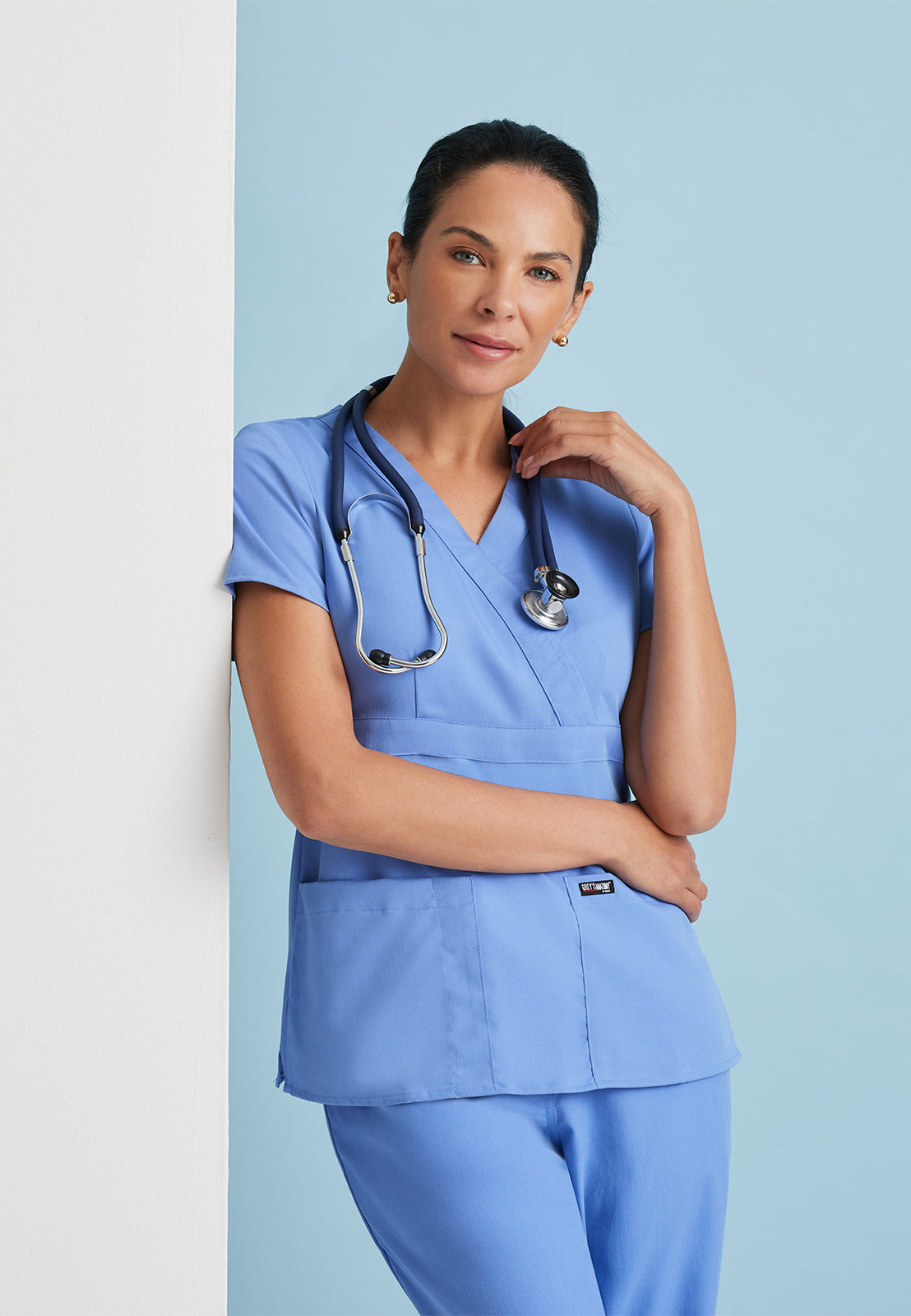 Women's Mock Wrap Riley Scrub Top