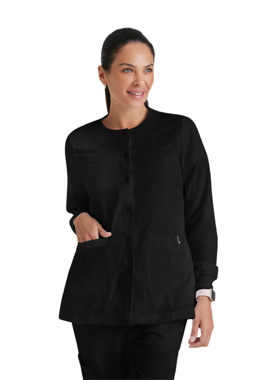 Women's Round Neck Jamie Warm Up Scrub Jacket