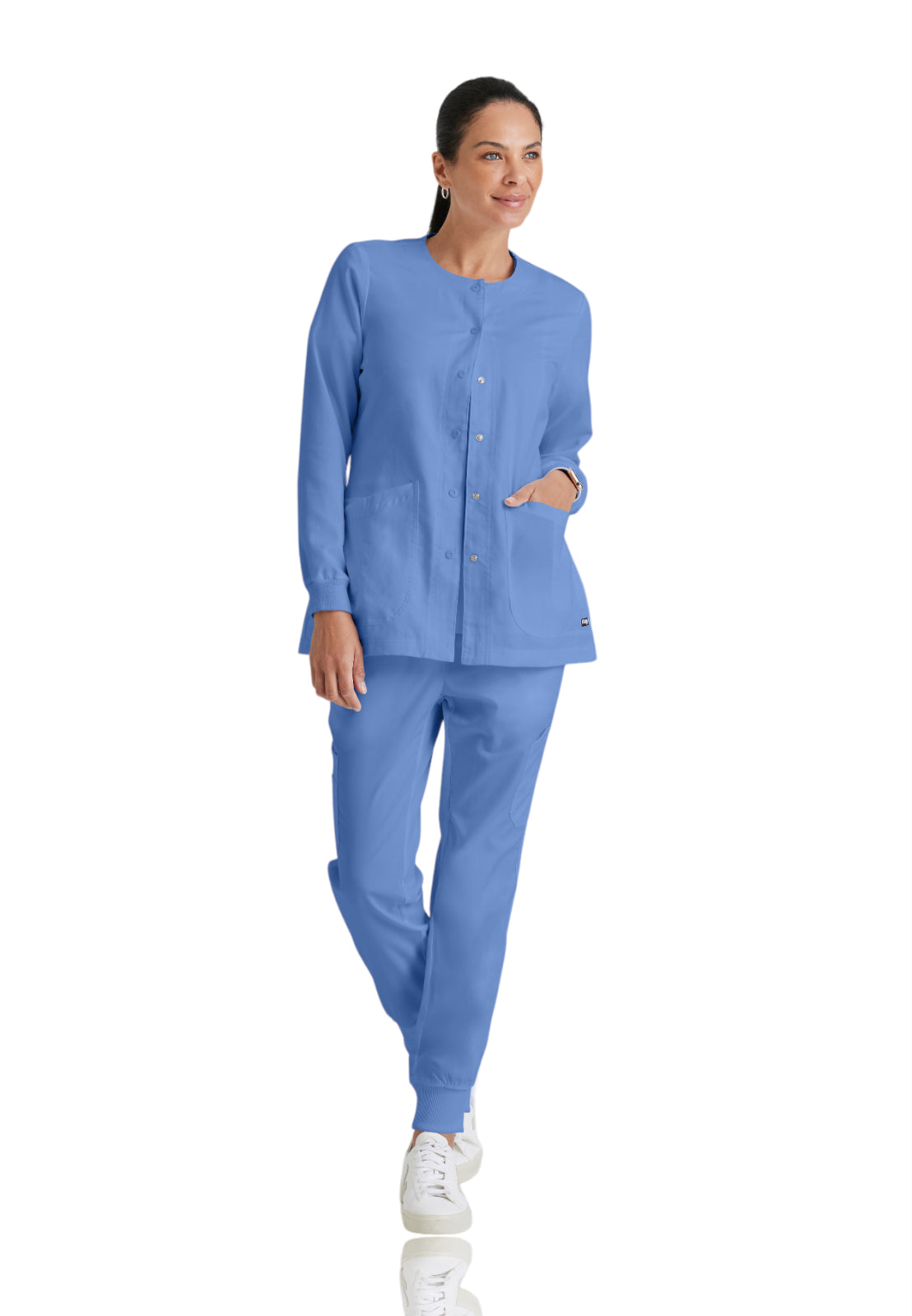 Women's Round Neck Jamie Warm Up Scrub Jacket