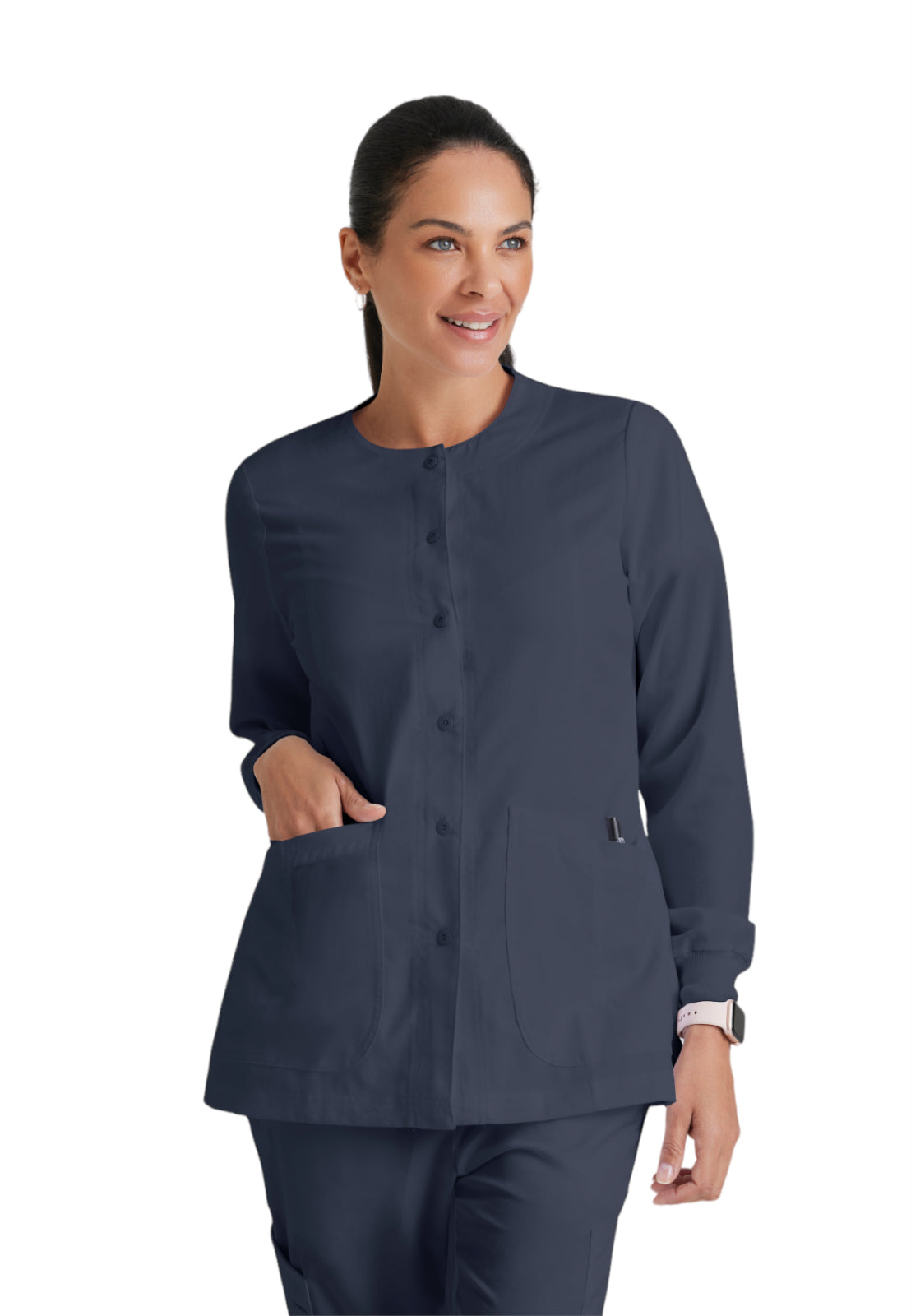 Women's Round Neck Jamie Warm Up Scrub Jacket