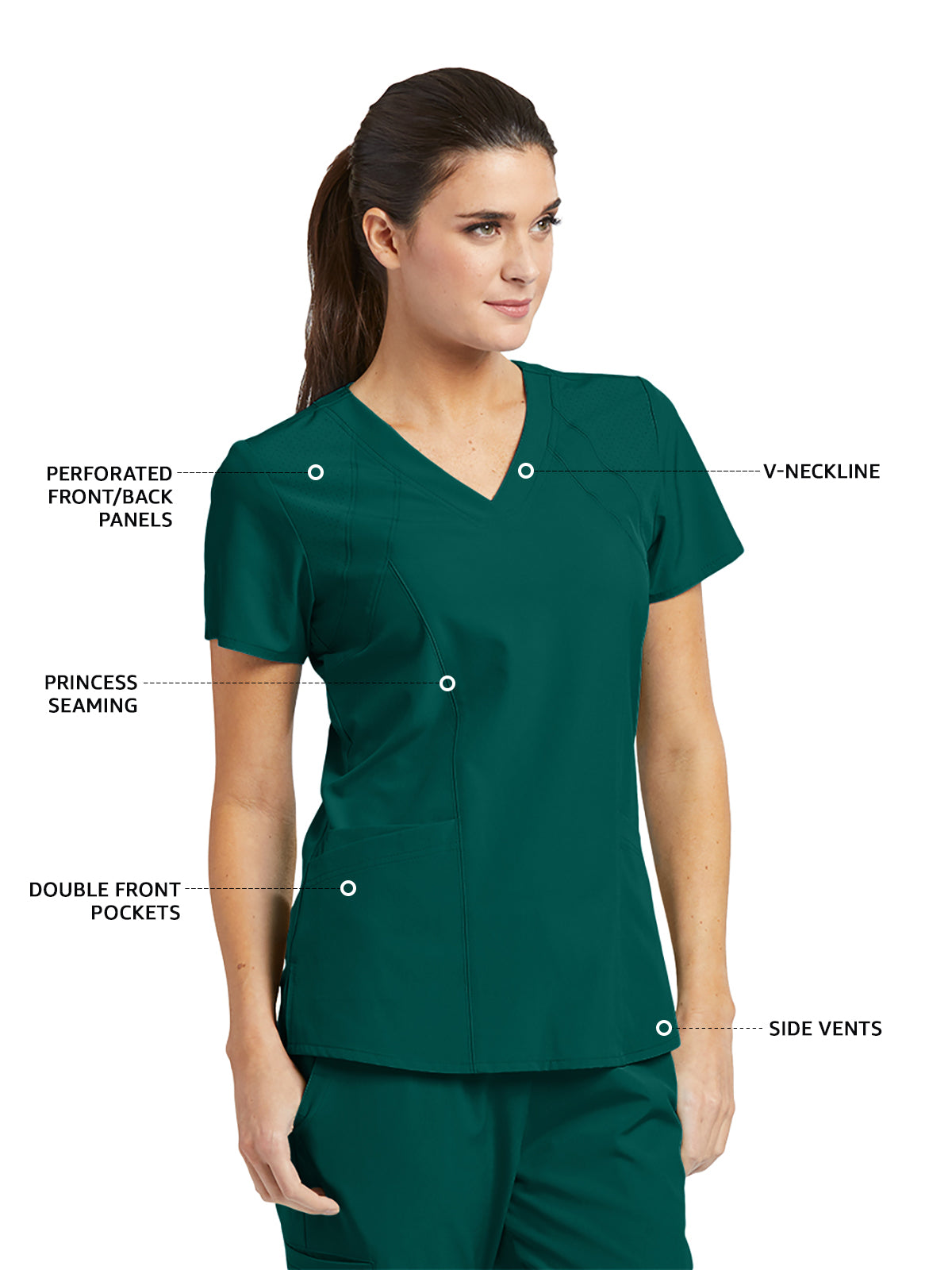 Women's V-Neck Racer Scrub Top