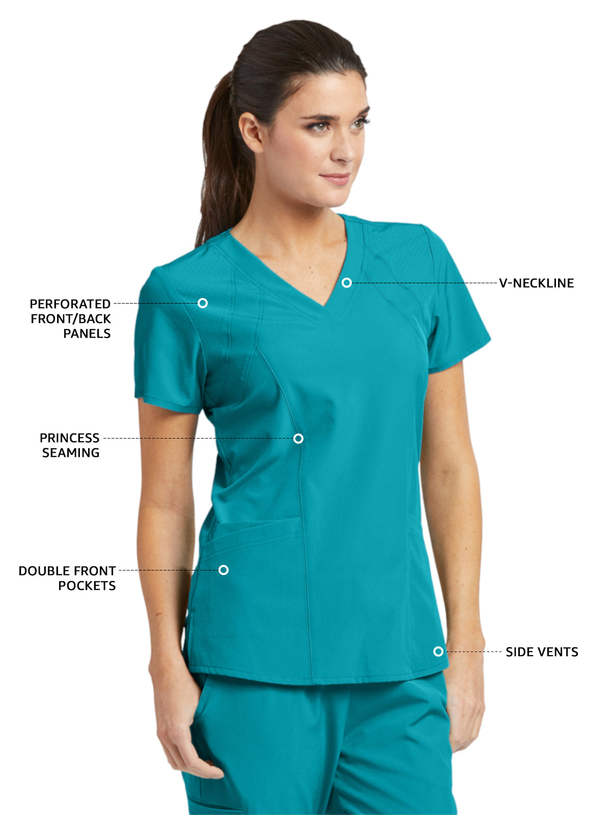 Women's V-Neck Racer Scrub Top