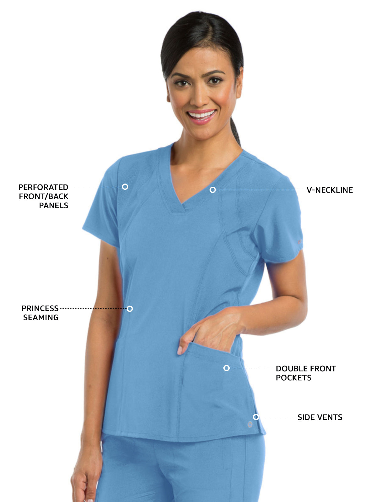 Women's V-Neck Racer Scrub Top