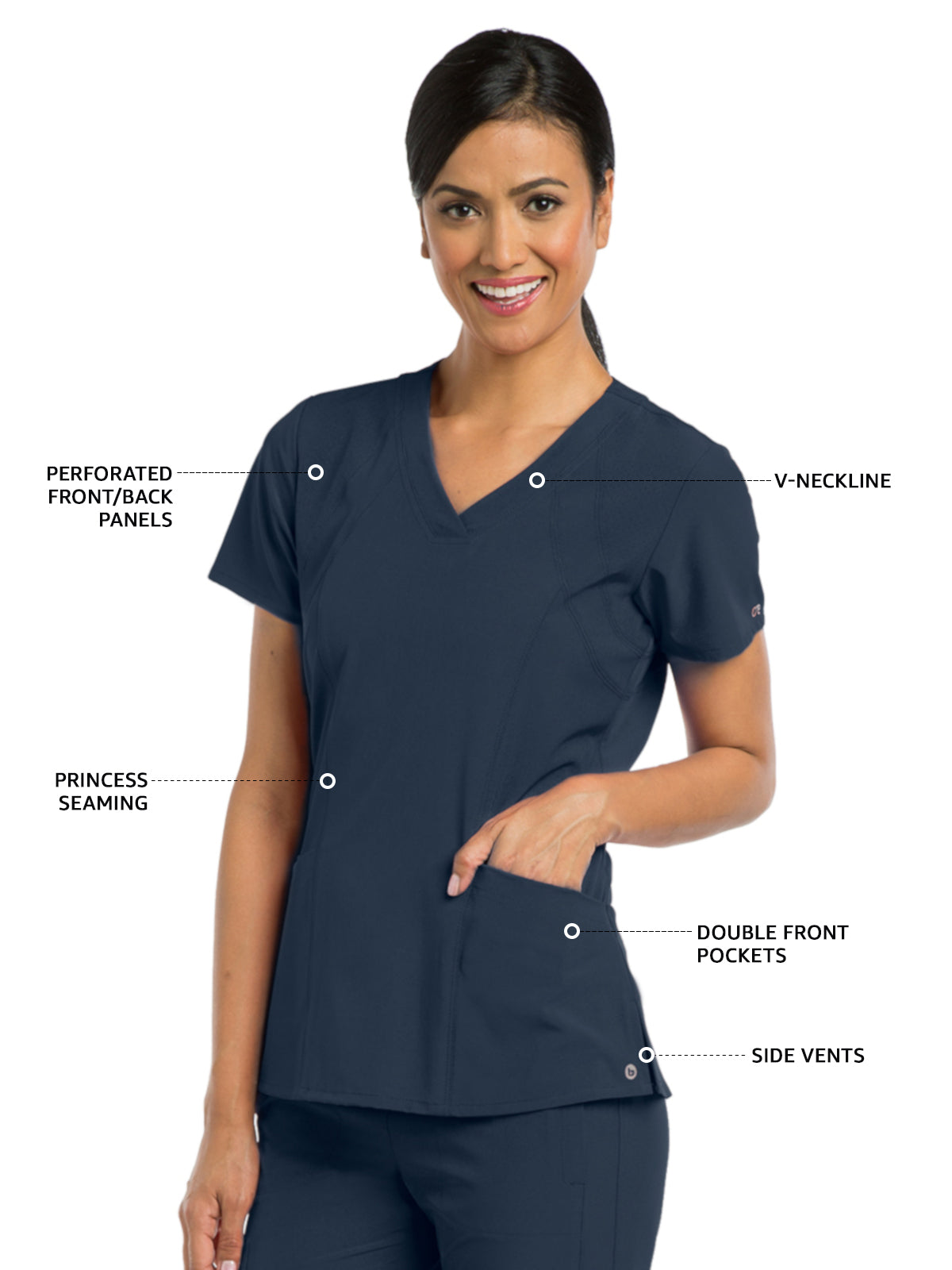 Women's V-Neck Racer Scrub Top