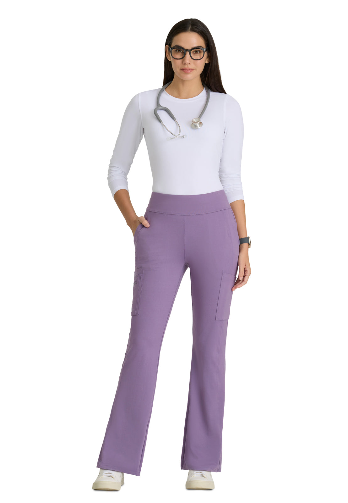 Women's 7 Pocket High-Rise Fit and Flare Scrub Pant