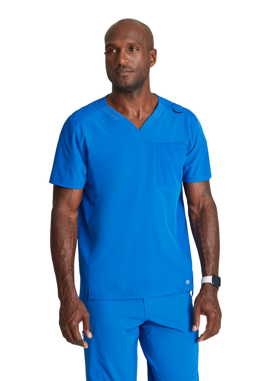 Men's Two-Pocket Ribbed V-Neck Velocity Scrub Top