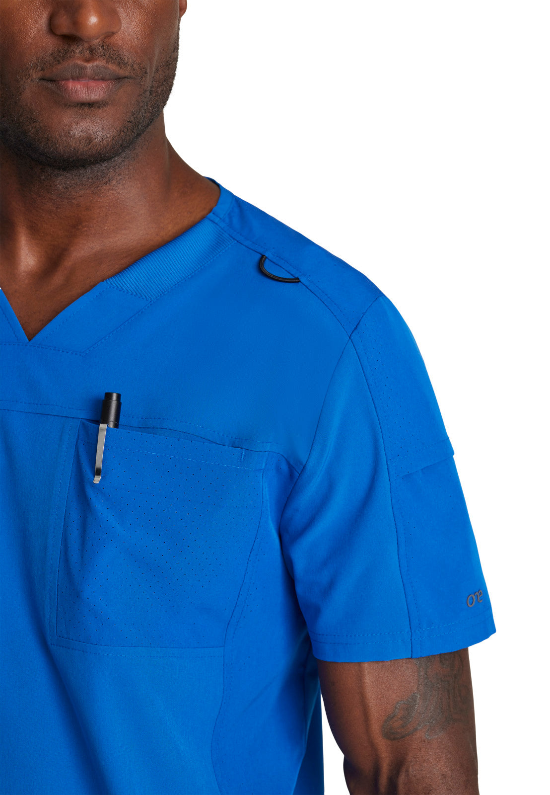 Men's Two-Pocket Ribbed V-Neck Velocity Scrub Top