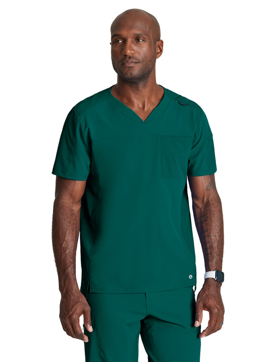 Men's Two-Pocket Ribbed V-Neck Velocity Scrub Top