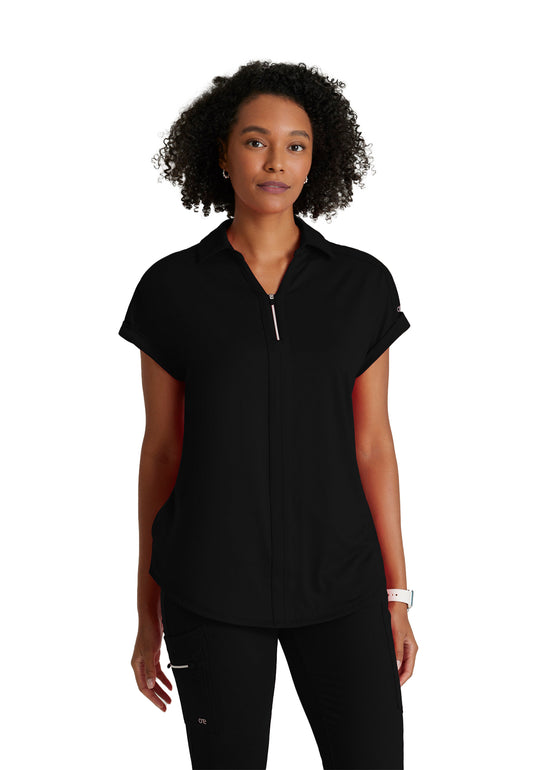 Women's 2 Pocket Zip Neck Dolman Scrub Top