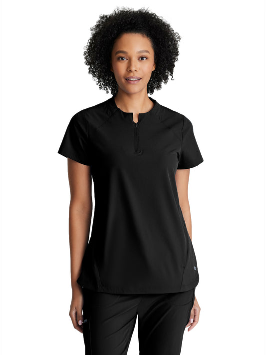 Women's 2 Pocket Banded Zip Collar Flux Scrub Top