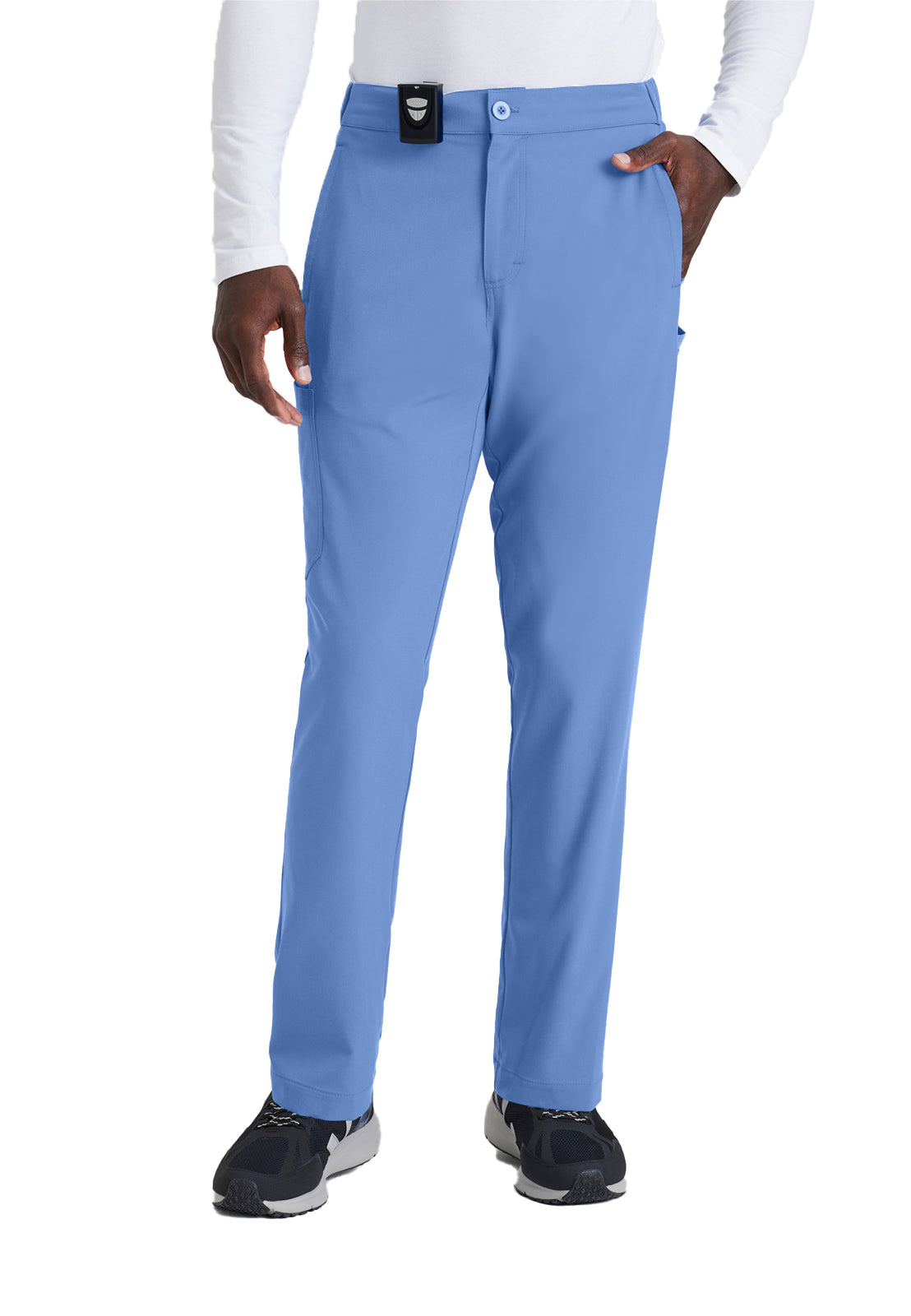 Men's 7 Pocket Button Slim Straight Scrub Pant