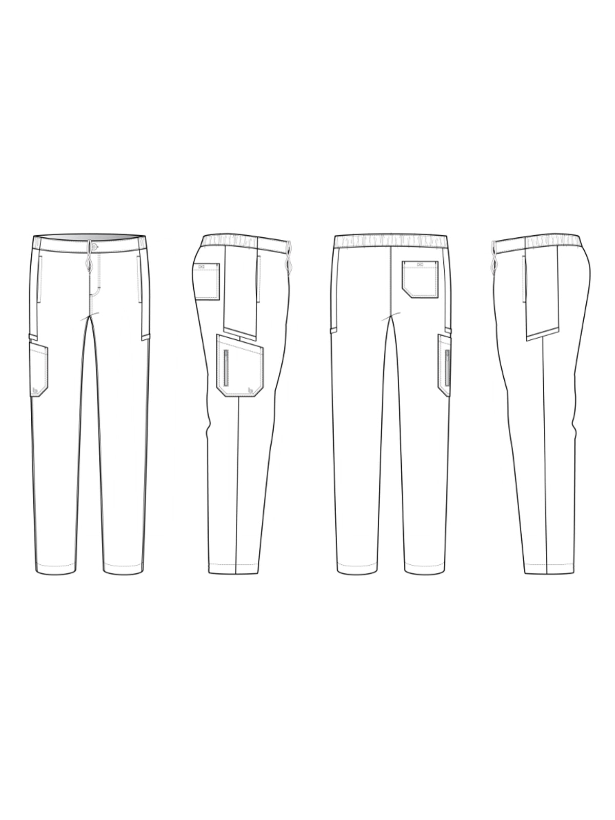 Men's 7 Pocket Button Slim Straight Pant