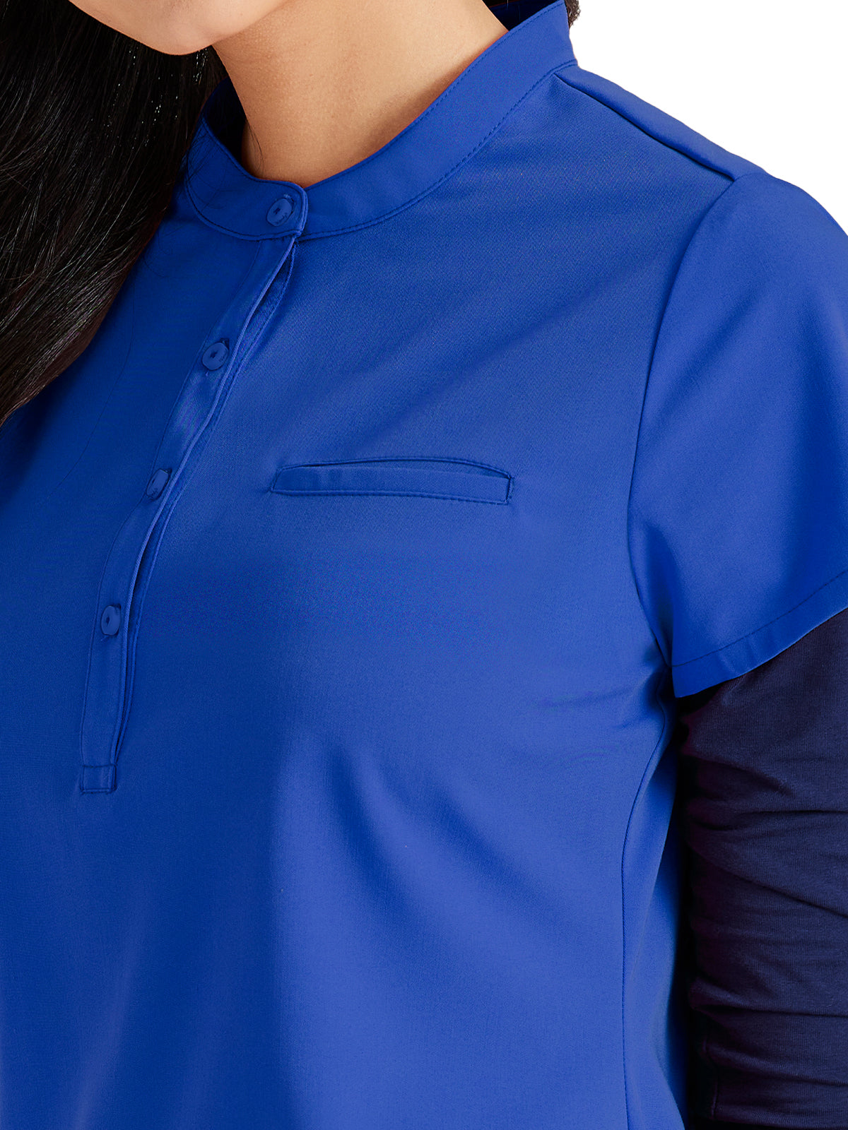 Women's Henley Style Scrub Top