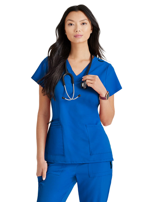 Women's Tool Strip Detail Scrub Top