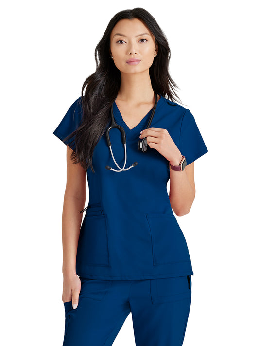 Women's Tool Strip Detail Scrub Top