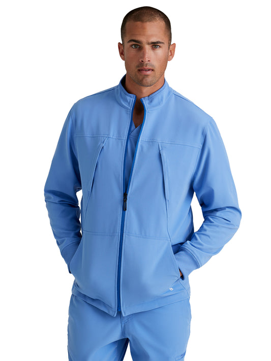 Men's Rib Trimmed Mock Neck Jacket