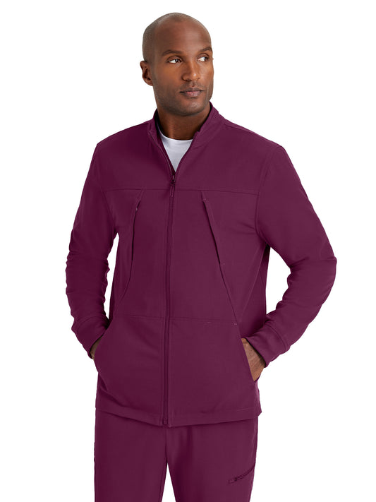 Men's Rib Trimmed Mock Neck Jacket