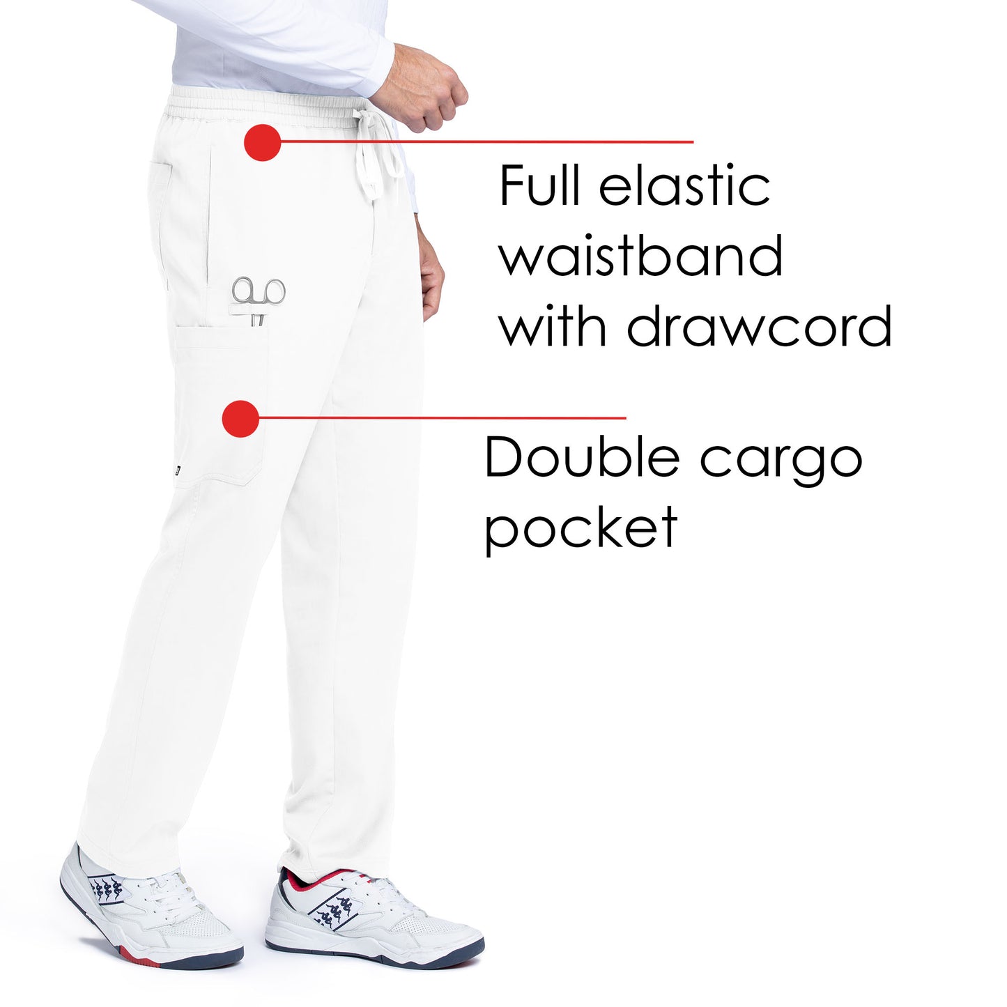 Men's Elastic Waistband With Contrast Drawcord Evan Scrub Pant