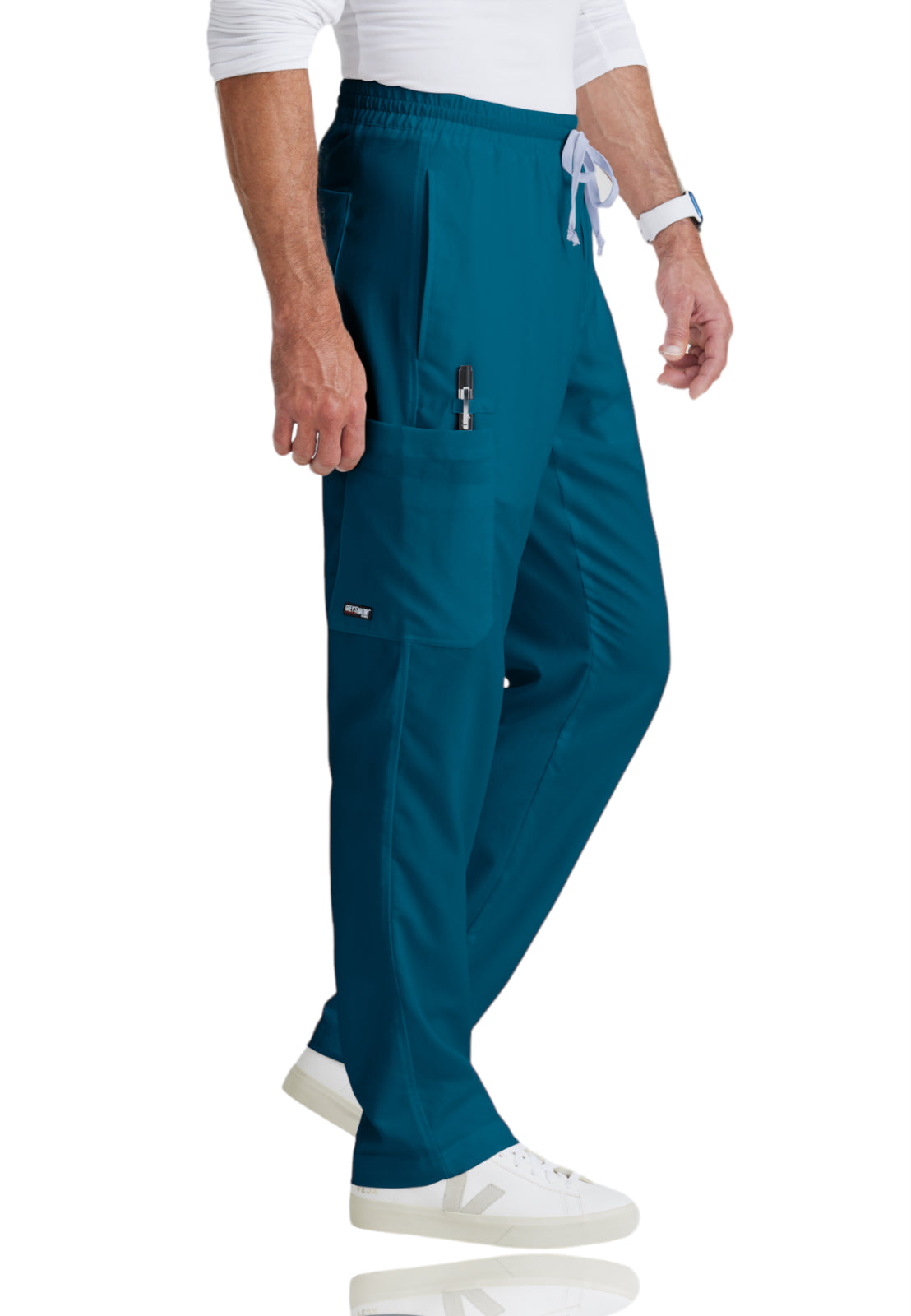 Men's Elastic Waistband With Contrast Drawcord Evan Scrub Pant