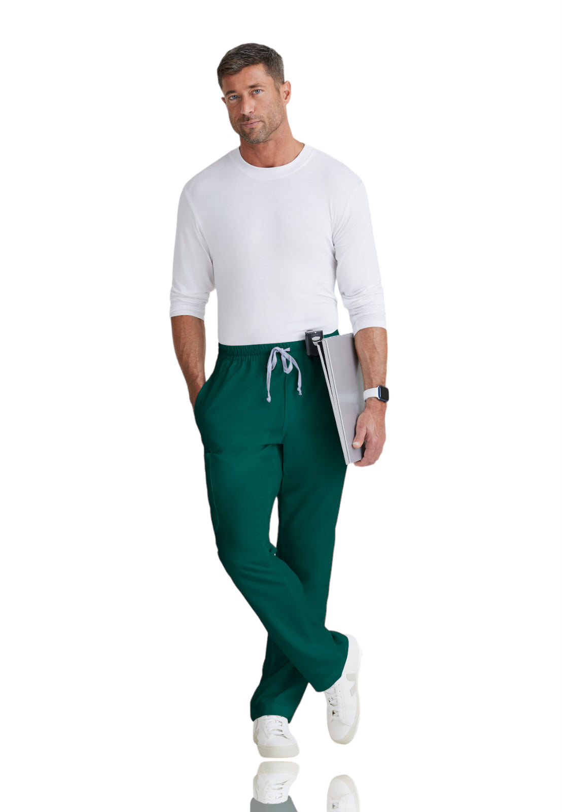 Men's Elastic Waistband With Contrast Drawcord Evan Scrub Pant