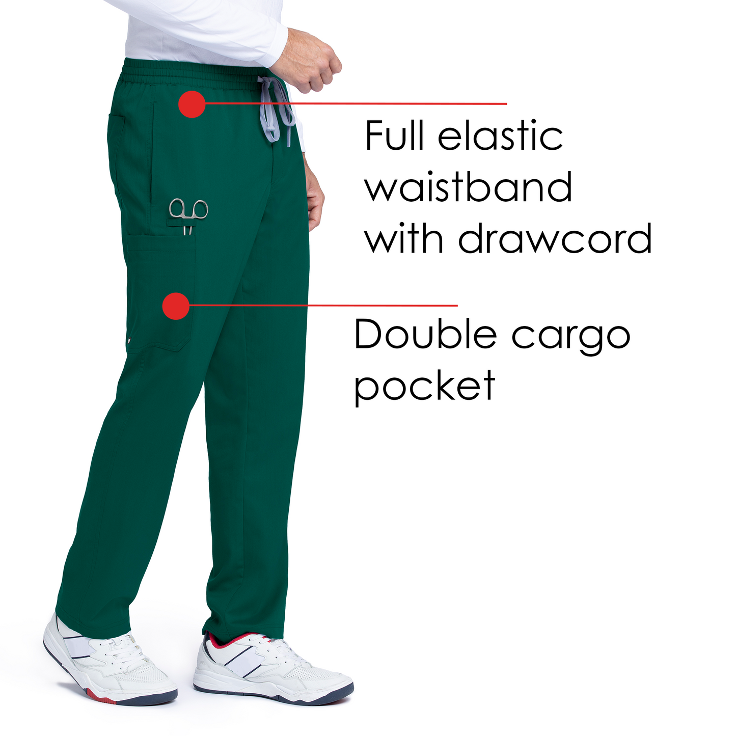 Men's Elastic Waistband With Contrast Drawcord Evan Scrub Pant