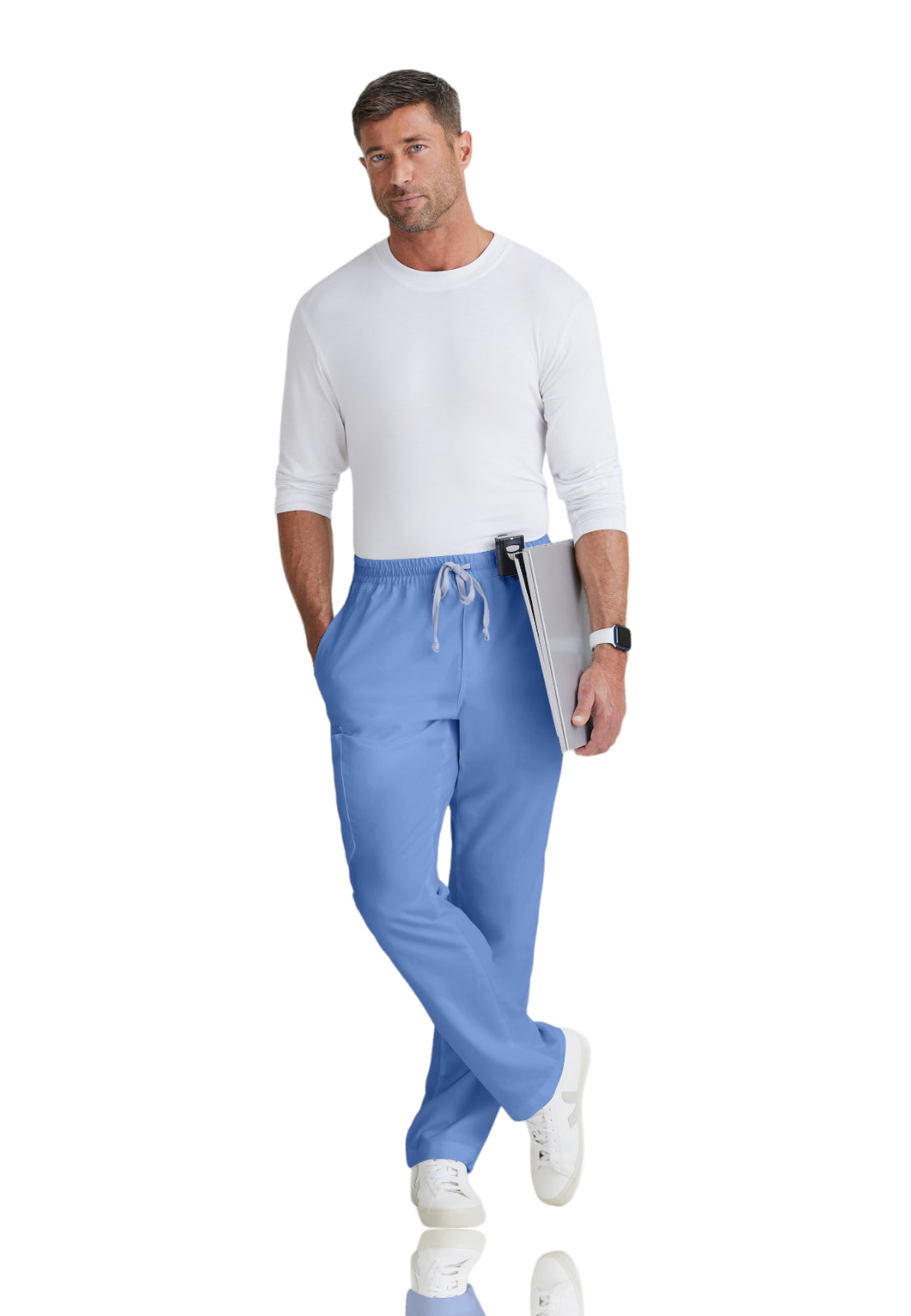 Men's Elastic Waistband With Contrast Drawcord Evan Scrub Pant