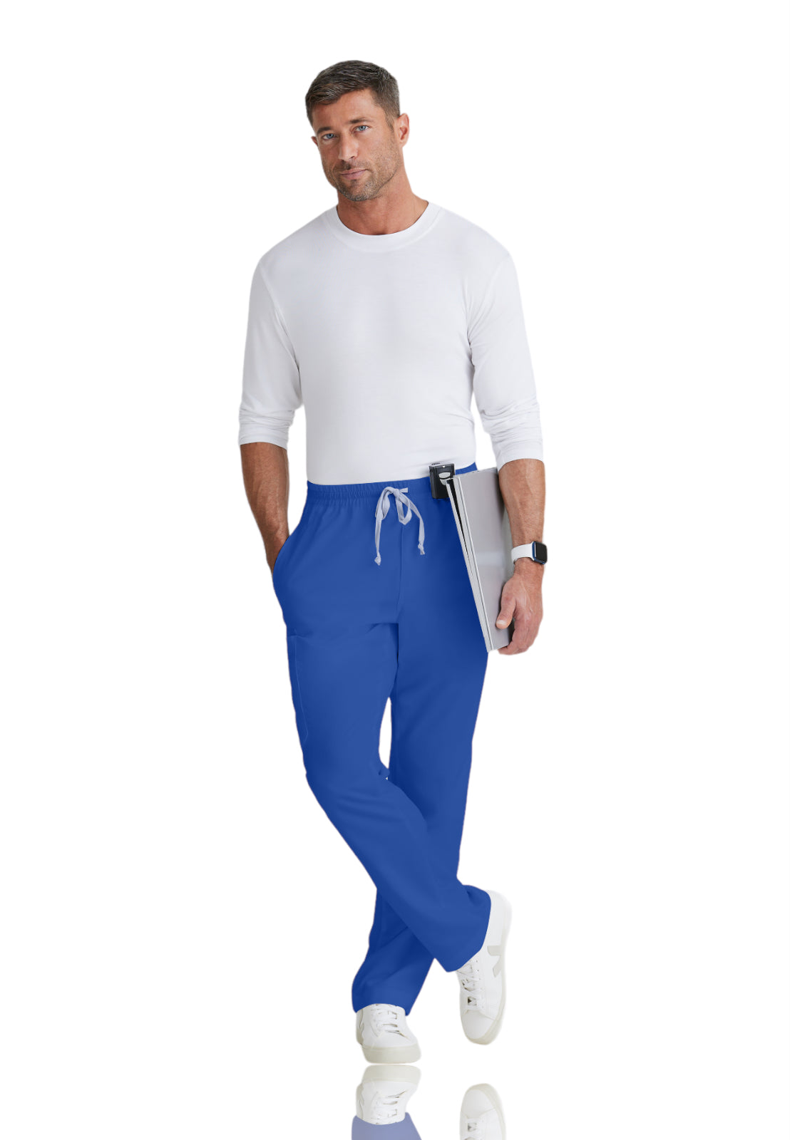 Men's Elastic Waistband With Contrast Drawcord Evan Scrub Pant