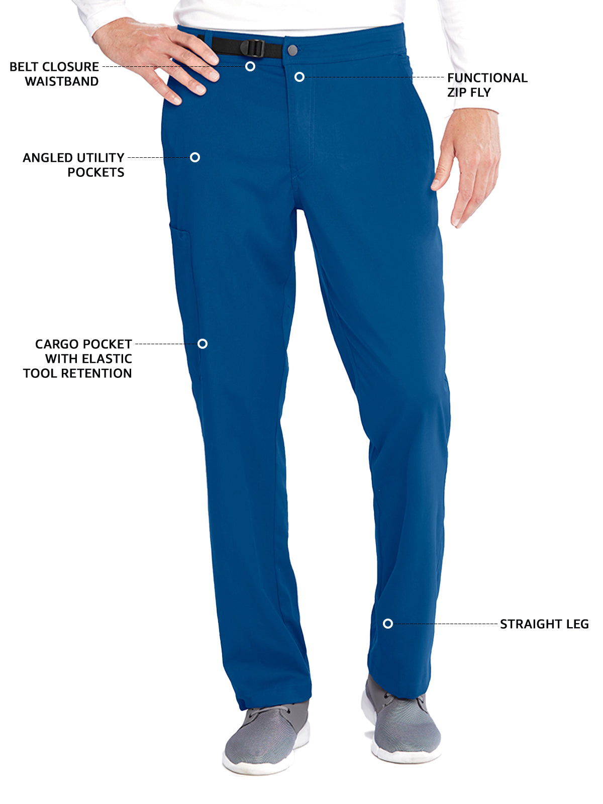 Men's Zip Fly Cargo Scrub Pant