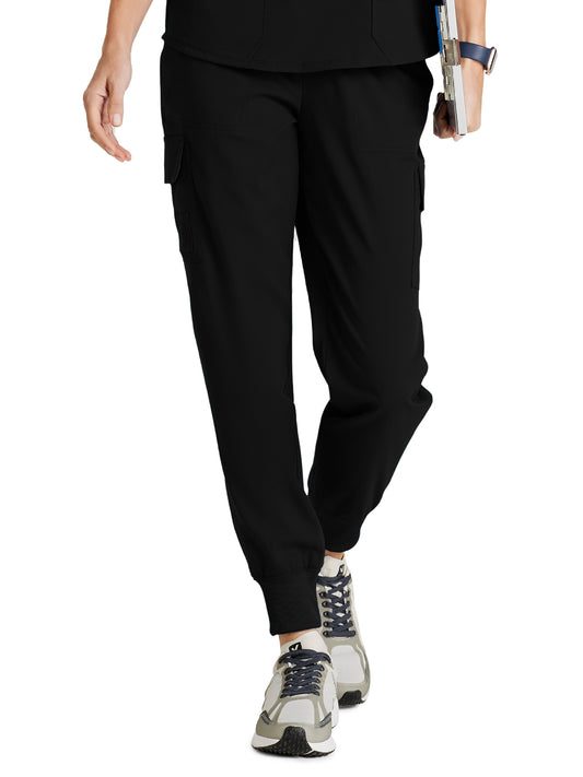 Women's Amelia 5-Pocket Two-Tone Mid-Rise Jogger Scrub Pant