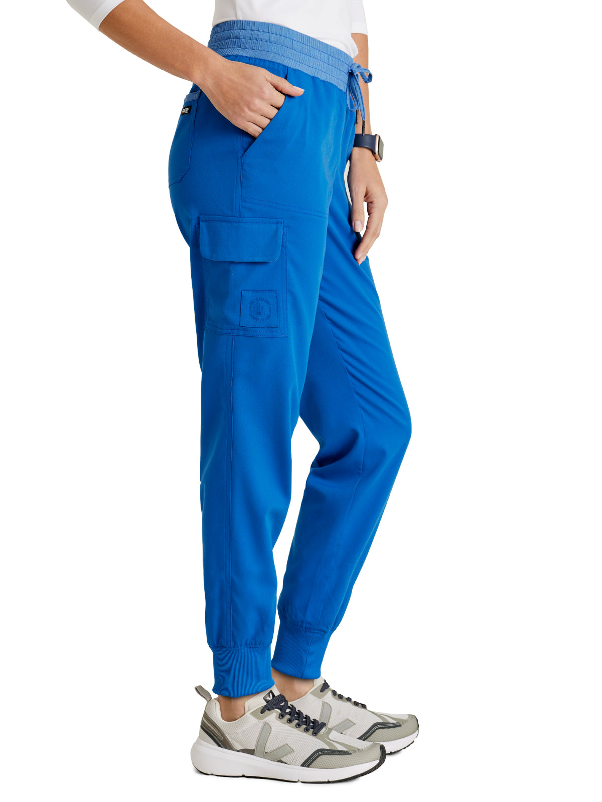 Women's Amelia 5-Pocket Two-Tone Mid-Rise Jogger Scrub Pant