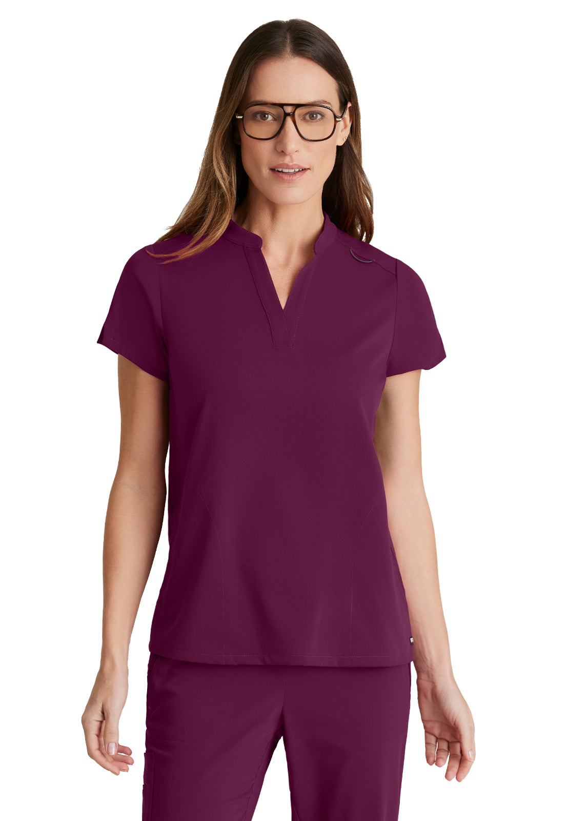 Women's 2 Pocket Banded Collar Avery Scrub Top