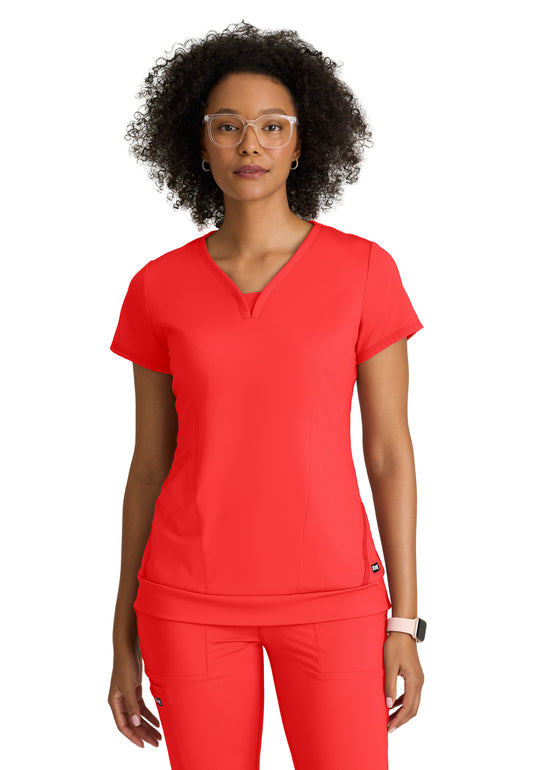 Two Pocket V-Neck Motivate Top