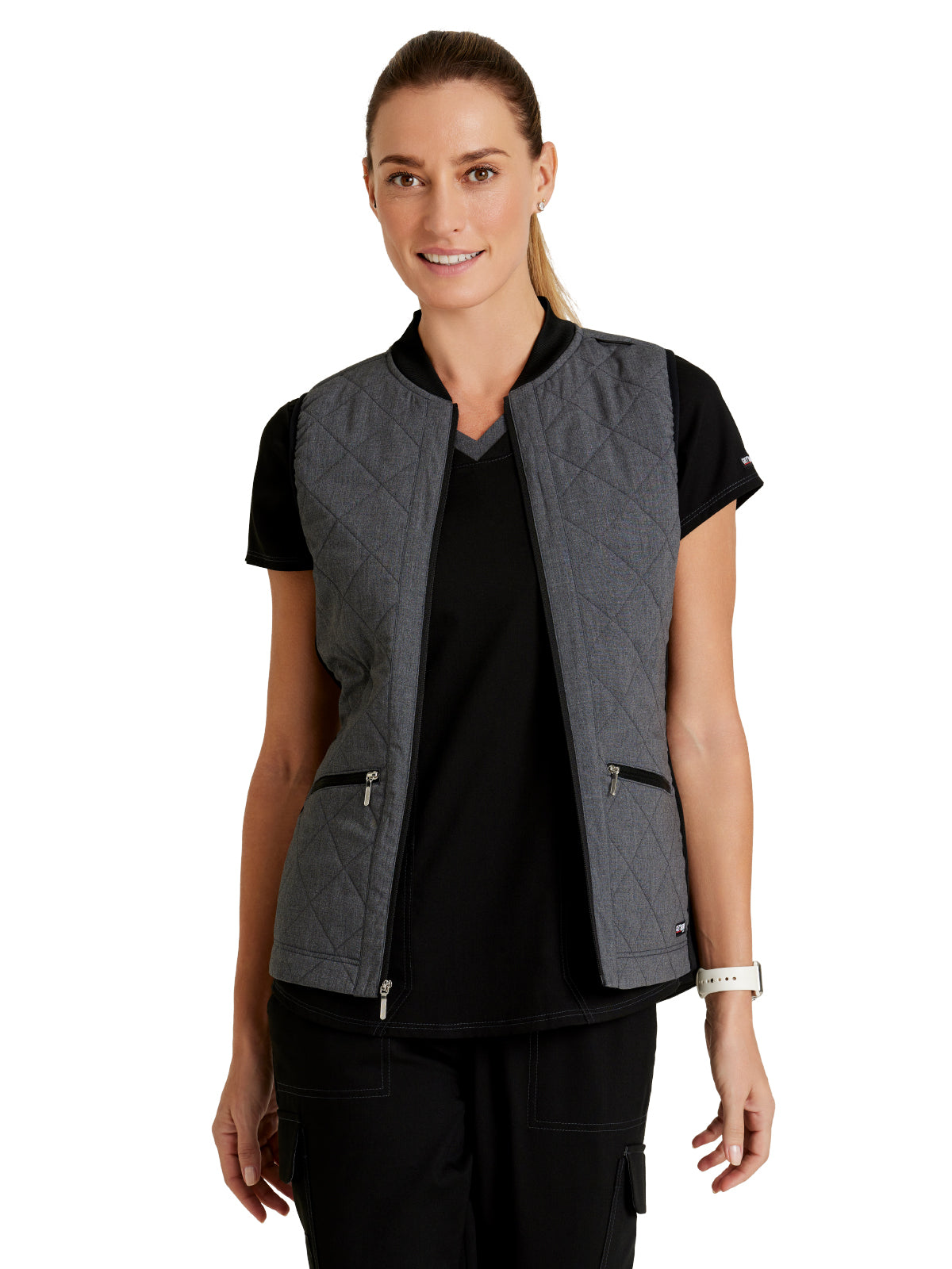 Women's Cristina 2-Pocket Quilted Scrub Vest