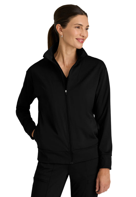 Four Pocket Zip Front Collar Ease Warm-Up Scrub Jacket