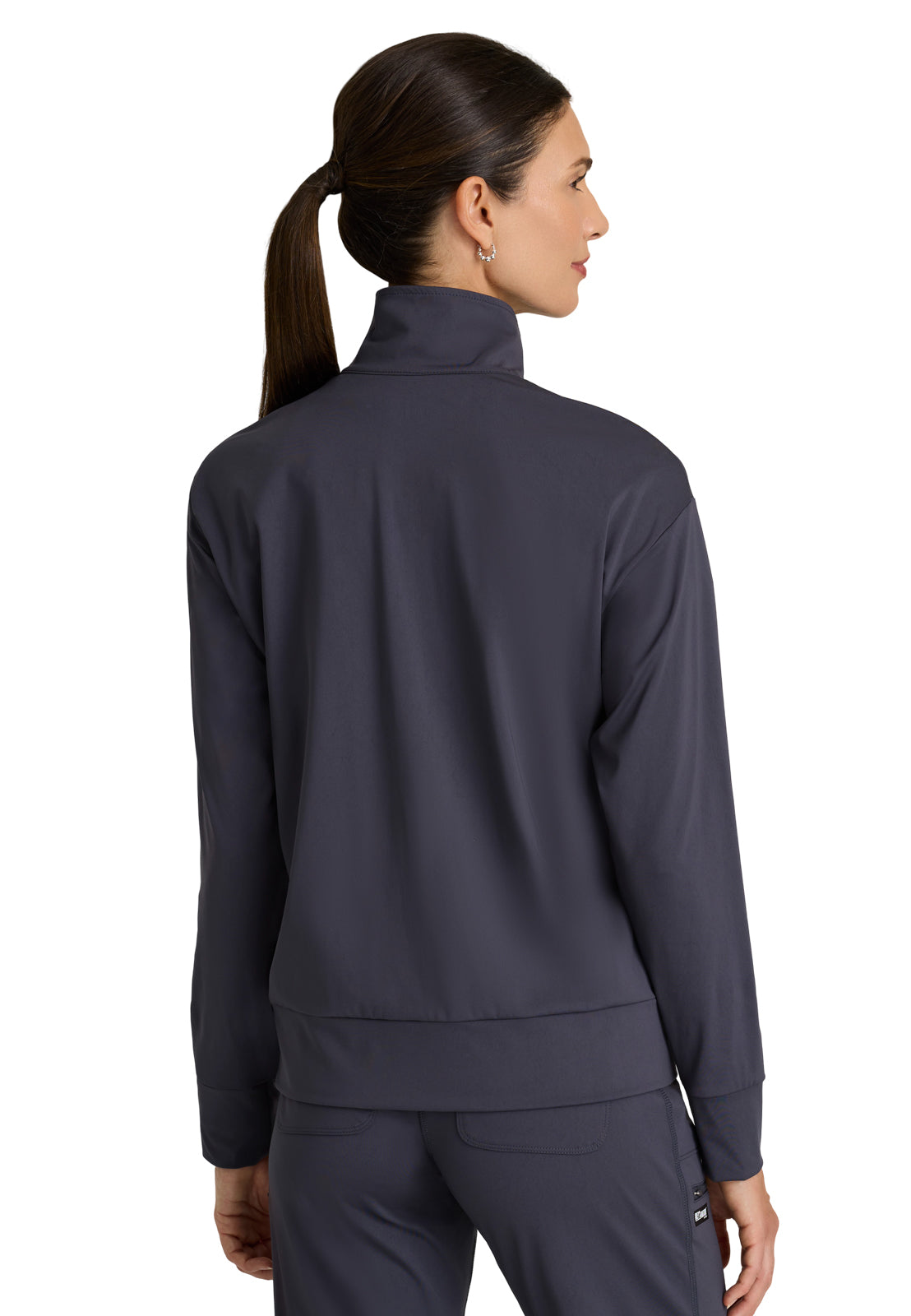 Four Pocket Zip Front Collar Ease Warm-Up Scrub Jacket