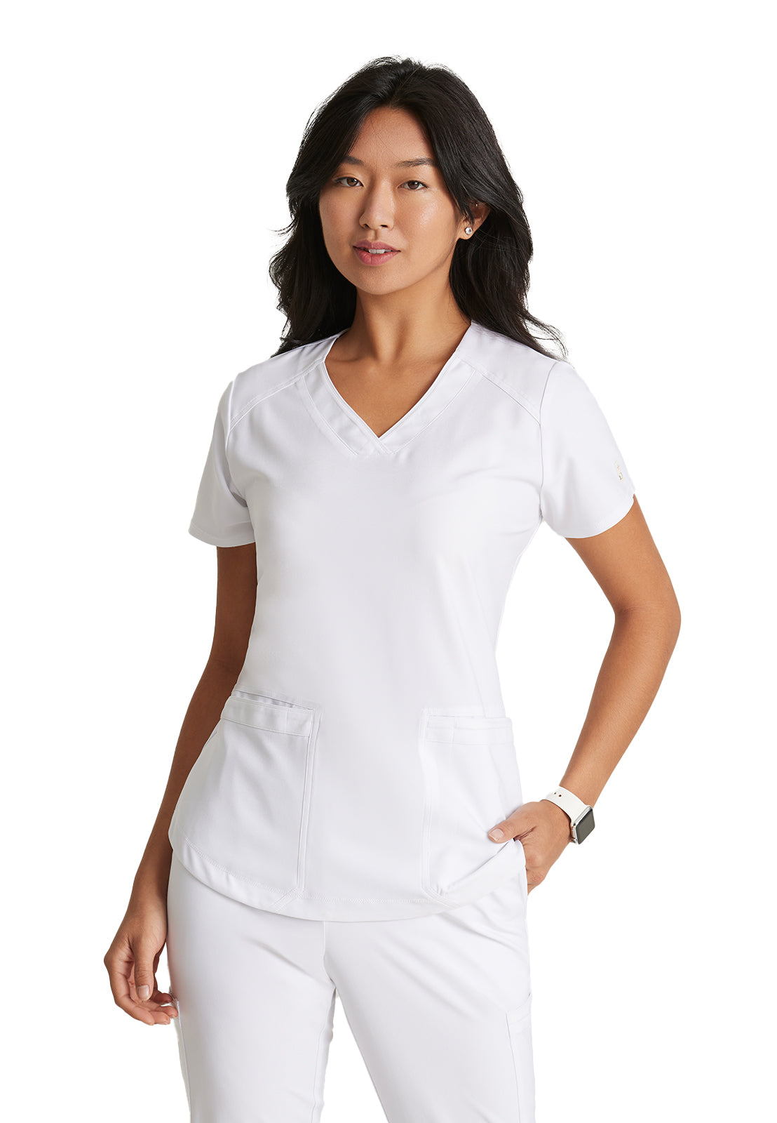 Women's Two-Pocket Piped V-Neck Rhythm Scrub Top