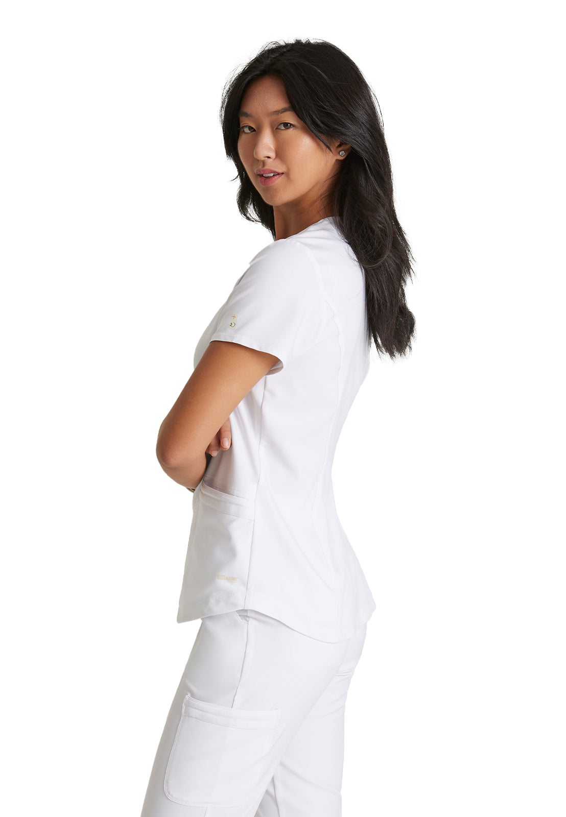 Women's Two-Pocket Piped V-Neck Rhythm Scrub Top