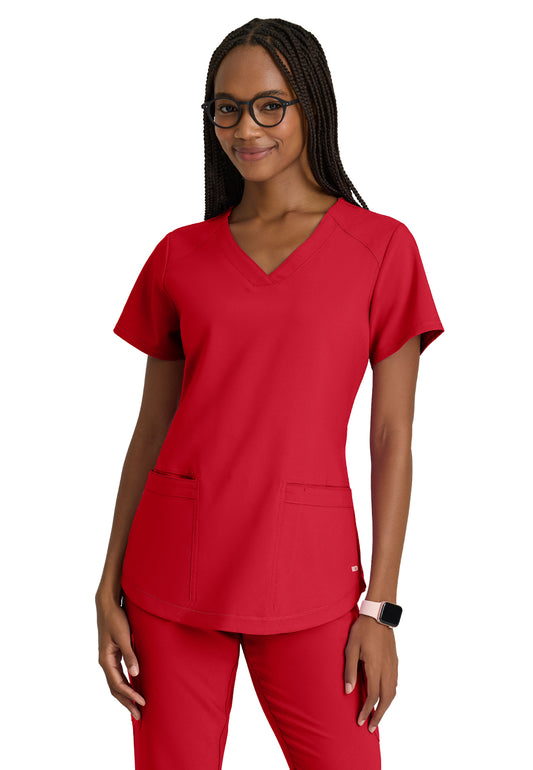 Women's Two-Pocket Piped V-Neck Rhythm Top