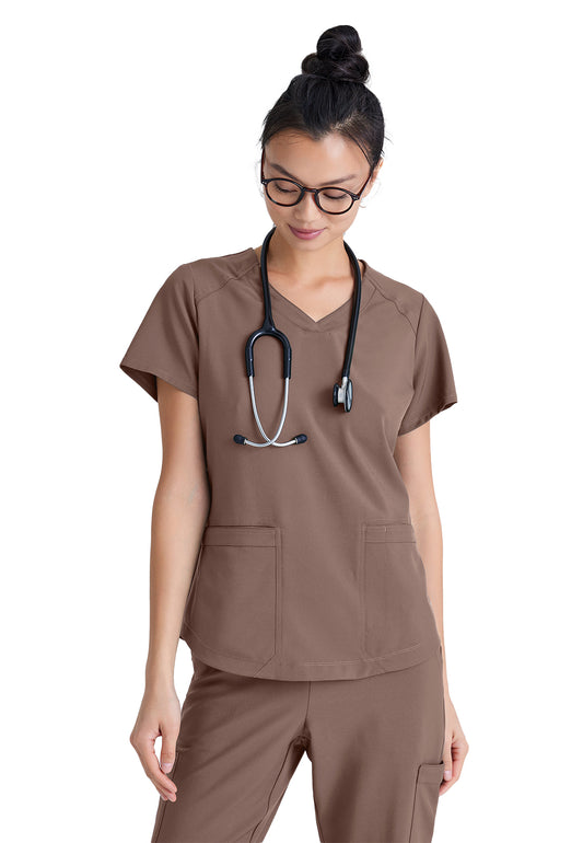 Women's Two-Pocket Piped V-Neck Rhythm Scrub Top