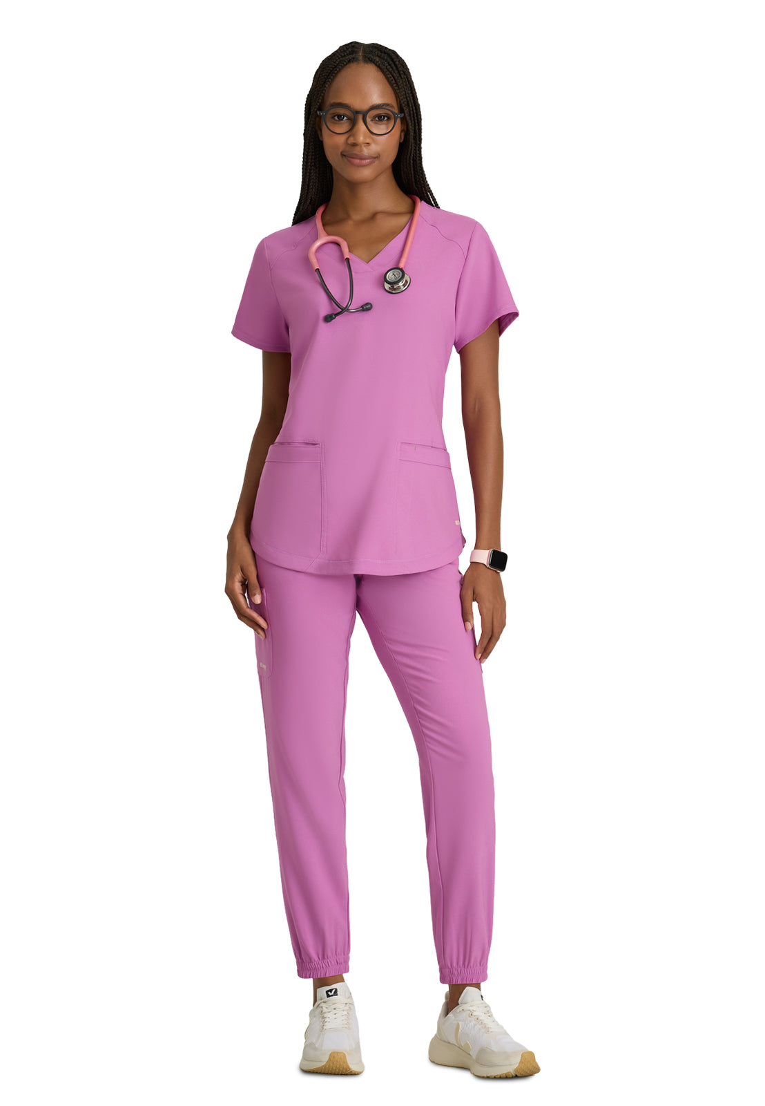 Women's Two-Pocket Piped V-Neck Rhythm Scrub Top