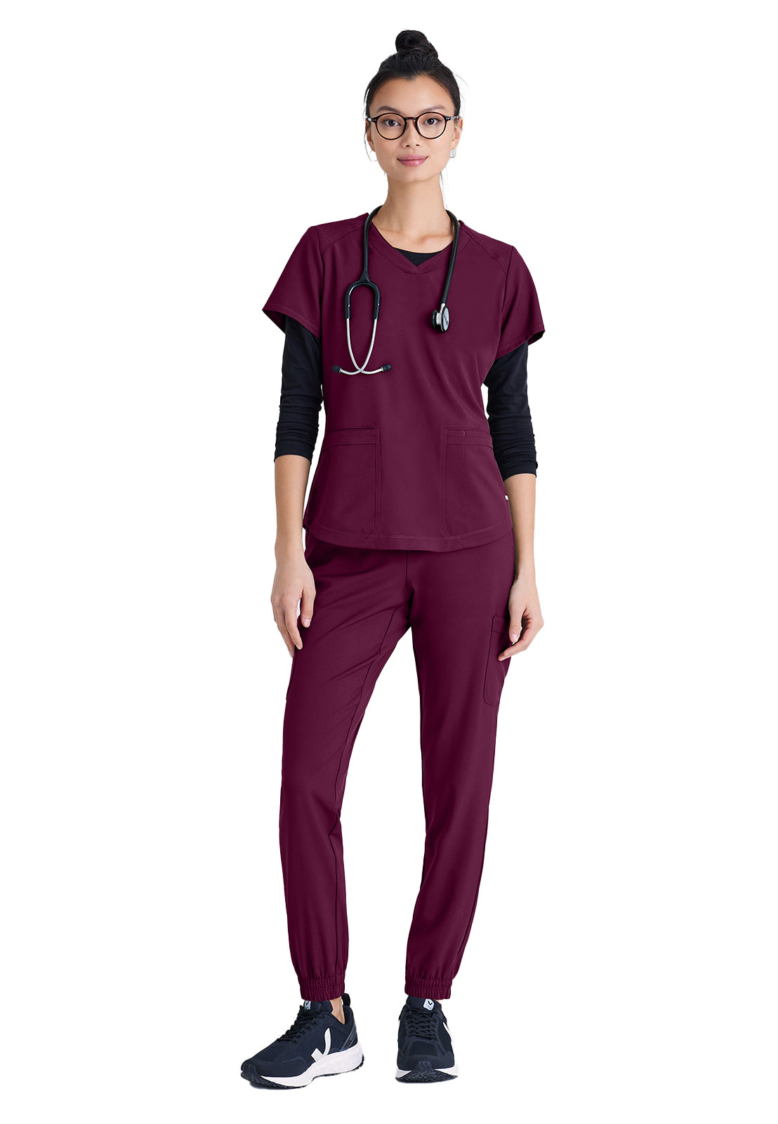 Women's Two-Pocket Piped V-Neck Rhythm Scrub Top