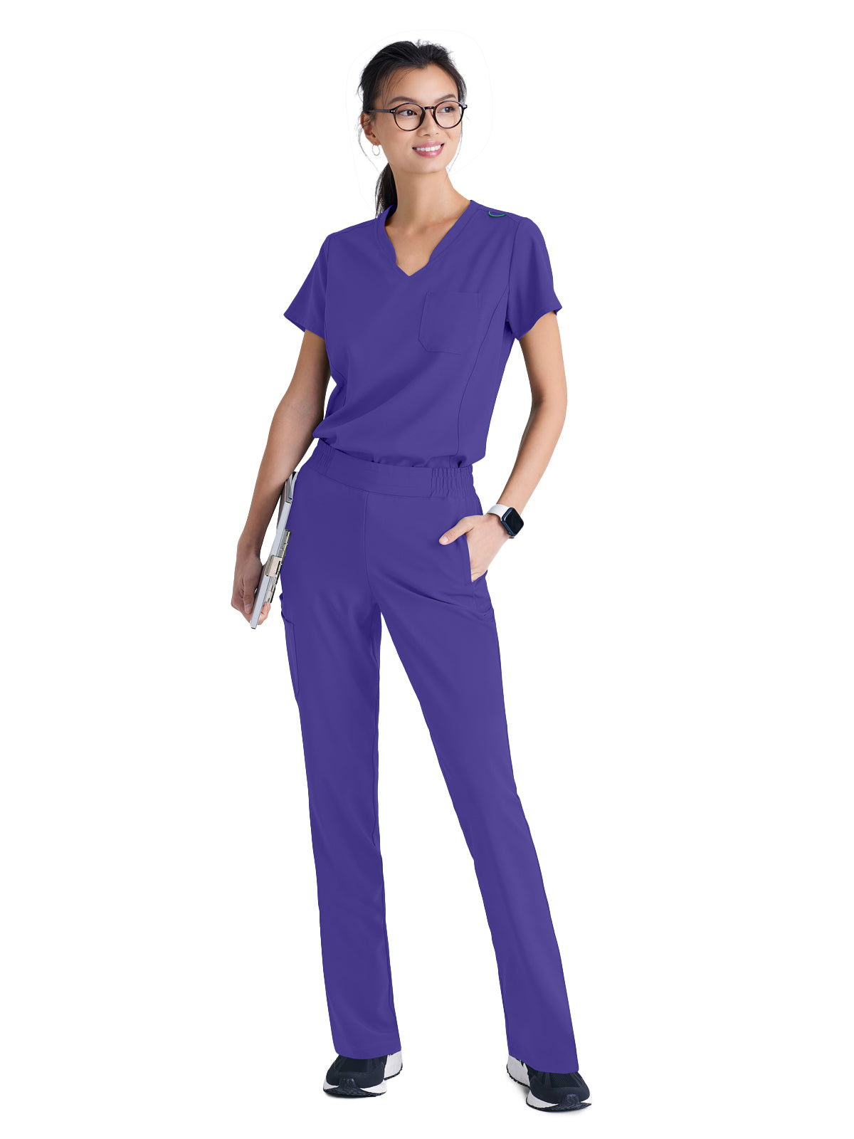 Women's Banded-V-Neck Sway Tuck-In Scrub Top