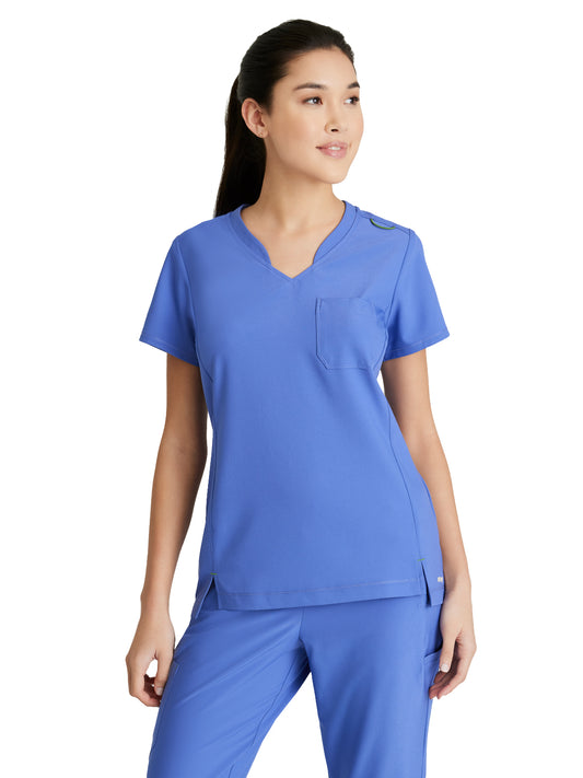 Women's Banded-V-Neck Sway Tuck-In Scrub Top