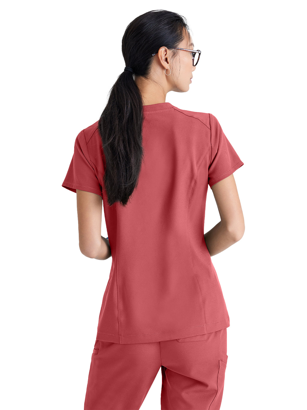 Women's Banded-V-Neck Sway Tuck-In Scrub Top