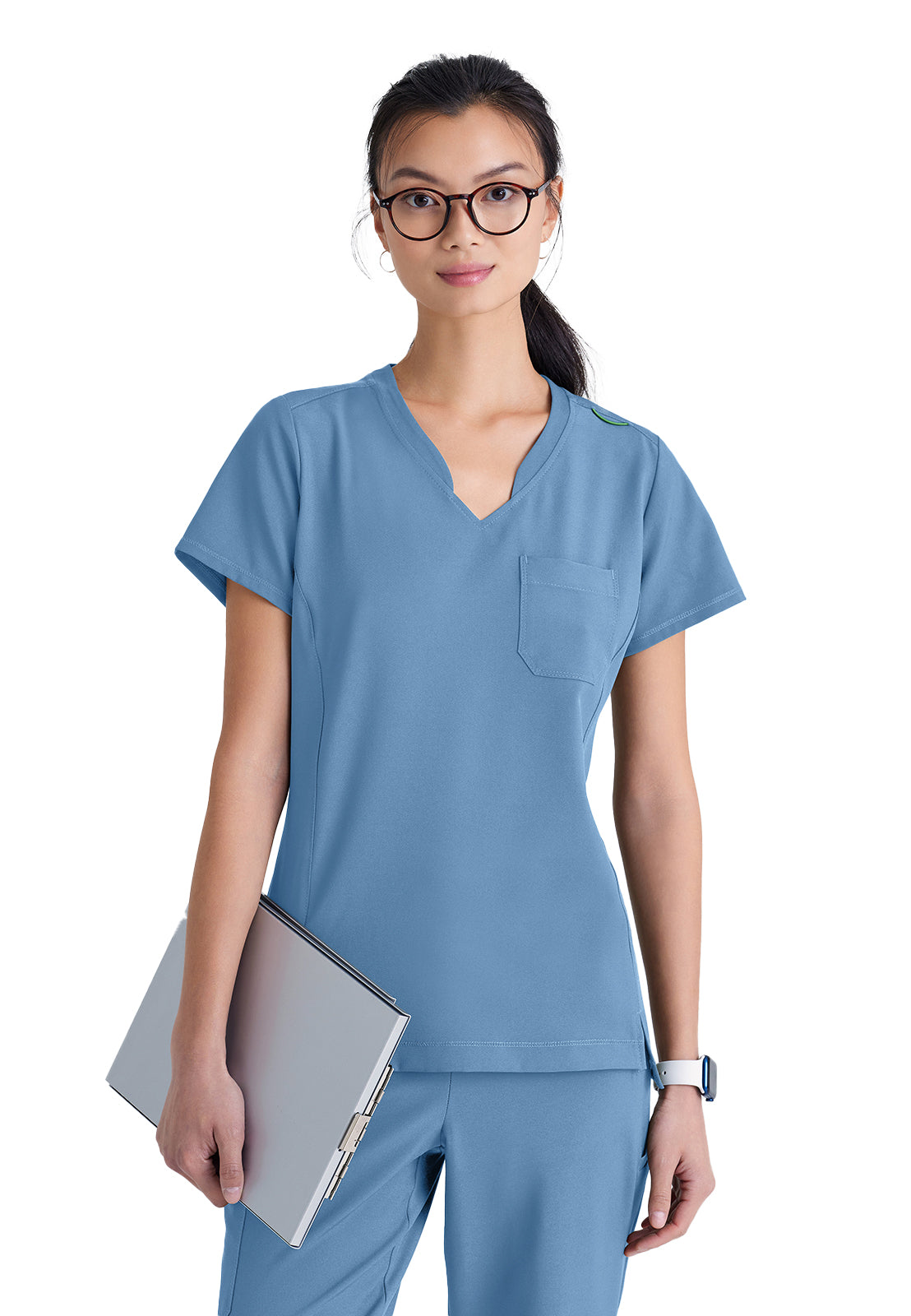 Women's Banded-V-Neck Sway Tuck-In Scrub Top