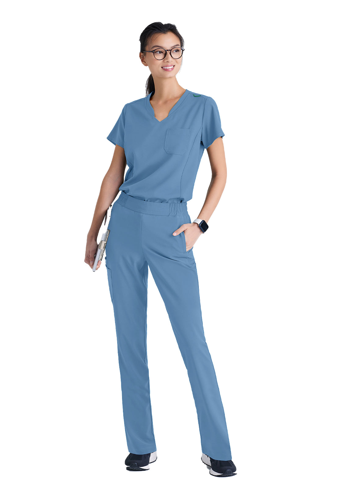 Women's Banded-V-Neck Sway Tuck-In Scrub Top