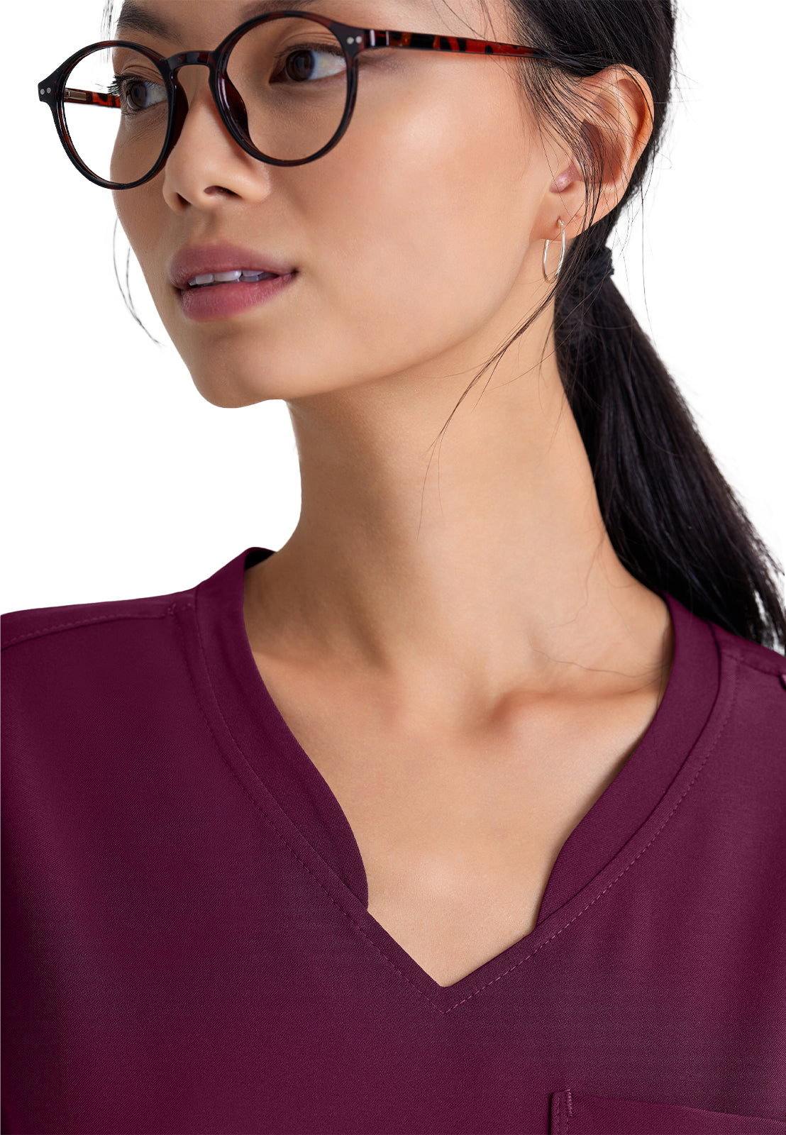 Women's Banded-V-Neck Sway Tuck-In Scrub Top